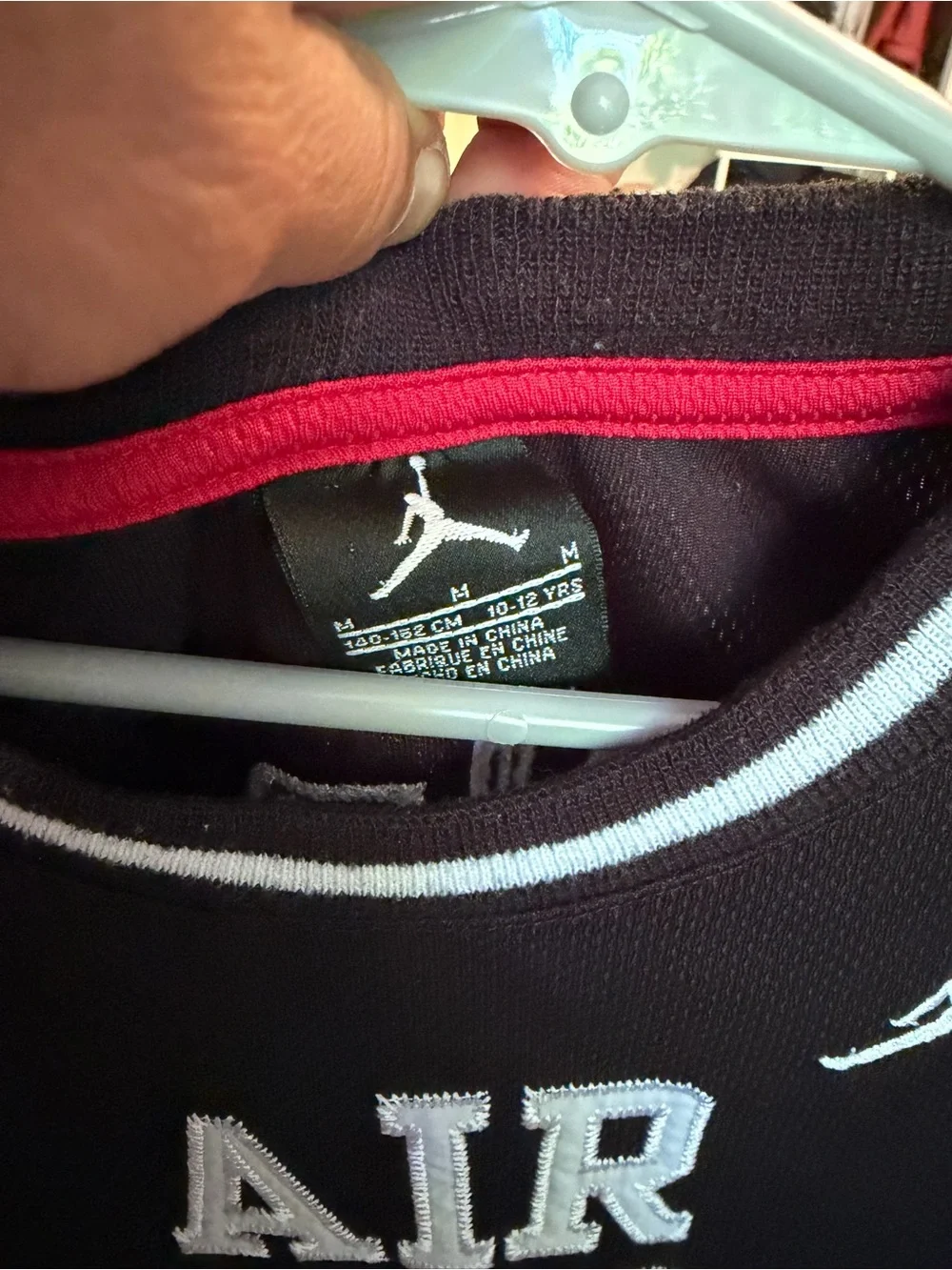 Jordan Black and White AIR 23 Mesh Basketball Jersey for Kids